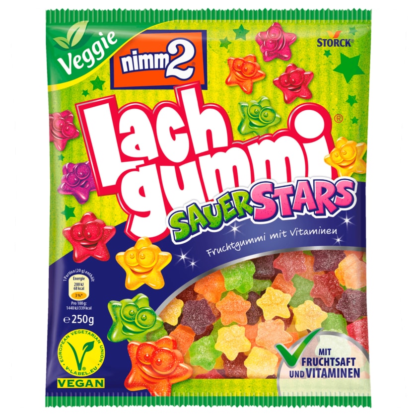 Nimm2 Lachgummi Sauer Stars vegan 250g